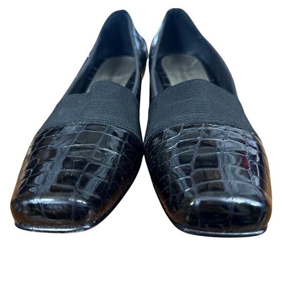 Ros Hommerson Womens Brown Patent Leather Croc Print Block Heel Pumps Shoes 8.5 - Picture 7 of 16